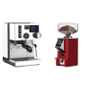 Rancilio Silvia BC PID, white + Eureka Mignon Specialita Smart, CR ferrari red