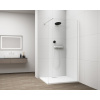 Polysan ESCA WHITE MATT jednodielna sprchová zástena na inštaláciu k stene, číre sklo, 900 mm, ES1090-03