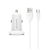 Borofone nabíjačka do auta s káblom 2x USB s 2,4A USB C káblom Biela KP27928