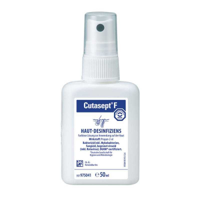 Cutasept® F, 50 ml -Bezfarebný alkoholový dezinfekčný prípravok na kožu (350600) (Bezfarebný alkoholový dezinfekčný prípravok na kožu s okamžitým účinkom za 15 s.)