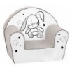 Detské kresielko, pohovka LUX Cute Bunny Baby Nellys, šedé, biele