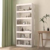 vidaXL Knižnica/deliaca stena biela 80x30x199,5 cm masívna borovica - Biela - 51734-6837