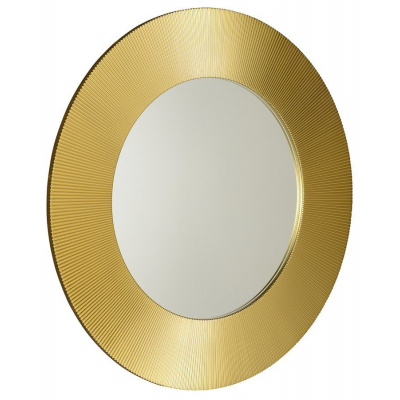 Sapho SUNBEAM zrkadlo v ráme, priemer 90cm, zlatá SPH SB900