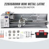 Mini sústruh na kov 750W sústruh na kov s premenlivými otáčkami 50 až 3000 ot/min. Presný sústruh na kov 220 x 600 mm na sústruženie a vŕtanie
