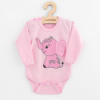 Dojčenské body s dlhým rukávom New Baby Happy Elephant blue Ružová 80 (9-12m)