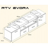 Televizní stolek Cama EVORA 200 wenge/černý lesk