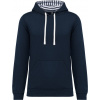 KARIBAN VINTAGE K4013 / Unisex mikina s kapucňou - navy/mariniere XS