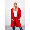 Dámsky kardigán s kapucňou oversize MI0044 červený Univerzálna Červená