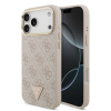 Guess PU Leather 4G Triangle Logo Gold Frame MagSafe zadný kryt pre iPhone 17 Pro Max Pink