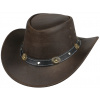 Austrálsky klobúk kožený - hnedý kožený klobúk SCIPPIS RENO Veľkosť: 59 cm (L)