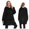 RC Unisex teplá mikina s kapucňou - oversize deka 3 farby Farba: Čierna