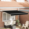 zahrada-XL Manuálna zasúvacia markíza Čierna 350x250 cm, vidaXL Náhradná látka na markízu pre rám 3.5x2.5 m Čierna 3330331