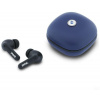 BMW Bezdrátová Bluetooth TWS sluchátka do uší Leather Metal Logo ENC Navy Blue