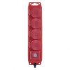 EMOS Predlžovací kábel 10 m / 4 zásuvky / s vypínačom / čierno-červený / guma-neoprén / 1,5 mm2 P14101