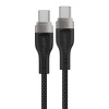 Acefast - Data Cable magnetický dátový a nabíjací kábel USB-C na USB-C Fast Charge 60 W (3 A), nastaviteľná dĺžka, 1,2 m – čierny