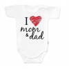 Body krátky rukáv Baby Nellys, I love mom & dad, unisex, veľ. 80 Baby Nellys