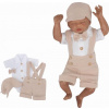 Mušelínové kraťasy s láclom, bodýčko, čiapočka, motýlik 4D sada, Z&Z, piesková/biela, 56 (1-2m)