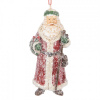 Clayre & Eef Červená vianočná závesná dekorácia Santa Claus - 5*4*12 cm - Clayre & Eef