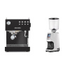 Ascaso Steel UNO, Black + Eureka Atom Specialty 75, white