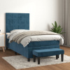vidaXL Posteľný rám boxsping s matracom tmavomodrý 90x200 cm zamat - Modrá - 116466-194440