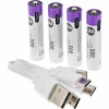 Baterka ANSMANN nabíjacia AAA (4ks) 500mAh Li-Ion (HR03), nabíjanie cez USB C In01052A CNS Network