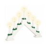 Springos LED vianočný svietnik - 7 sviečok, 30cm, 2xAA, biely