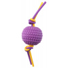 Dog Fantasy hračka loptička + flexi laná TPR pena 22 cm fialová