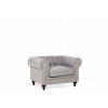 Retro svetlo šedé kreslo chesterfield (Retro svetlo šedé kreslo chesterfield)