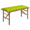 Skládací zahradní lavice s poduškou 118 cm bambus Zelená 3063875