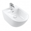 Villeroy & Boch Subway 3.0 - Závesný bidet, 560x375 mm, s prepadom, otvor na batériu, CeramicPlus, Stone White 447000RW