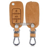 Koženkový obal na autokľúč ŠKODA (3-tlačidlový) – svetlo-hnedá