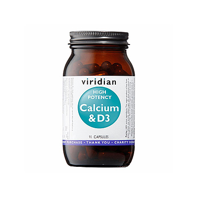VIRIDIAN NUTRITION Viridian High potency Calcium & D3 90 kapsúl (vápnik a vitamín D3)