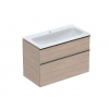 Geberit iCon - Skrinka s umývadlom, 9x5x6 cm, 2 zásuvky, KeraTect, dub 502.333.JH.1