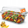 Žiaruvzdorná nádoba OMAGO sklenená obdĺžniková s vekom 5,4 l