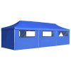 Skladací párty stan s 8 bočnými stenami 3x9 m modrý-ForU-44979