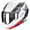 Prilba Scorpion EXO-TECH Evo Genre Matt White Silver Red Veľkosť: S (55-56 cm)