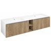 Sapho LOREA skrinka s dvojumývadlom 181x46x51,5cm (80+20+80cm), dub alabama/biela matná LE080-2231-06