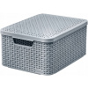 Kôš, košík - Universal Basket Rattan odtiene šedej (Kontajner košík na košík na zväzok s vekom R.M)