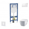 Geberit Duofix Set predstenovej inštalácie, klozetu a dosky Tece One, tlačidla Sigma30, Rimless, SoftClose, biela/lesklý chróm SANI11CT3105