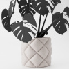 Monstera Magnetica – 3D Tlačená Dekorácia & Podložky pod Poháre Farba listov: čierna, Vyber typ kvetináča: Veluto, Vyber farbu kvetináča: biela muted