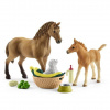 Schleich 42432 Set žriebä a Quarter kôň so šteniatkom a doplnky (Sch42432)