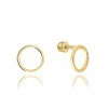 MINET JMG0059WGE04 - MINET Zlaté náušnice kroužky na šroubek Au 585/1000 1,50g