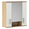 Tempo Kondela Závesná skrinka so zrkadlom, dub sonoma/matná biela, LESSY NEW 01