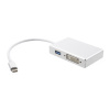 AppleMix Adaptér pre Apple MacBook - USB-C na HDMI / DVI-I / VGA + USB-A - kovový - strieborný