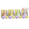 BARTEK Happy Easter Time sviečka v tvare vajíčka so zajacom, 175g, výška 11cm, doba horenia 20 hodín, rôzne farby, v krabičke