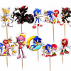 TOPPER PIKERY NA TORT OZDOBNÉ DEKORÁCIA SADA - SONIC SONIK HRA 10ks