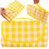 VEĽKÁ PIKNIKOVÁ DEKA TURISTICKÁ PLÁŽOVÁ VODODOLNÁ PODLOŽKA NA PIKNIK ŽLTÁ KOCKA