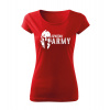 DRAGOWA dámske tričko spartan army, červená 150g/m2 - XL