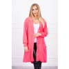 Dámsky kardigán s kapucňou oversize MI0044 neónovo ružový Univerzálna Ružová/neón