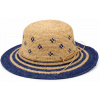 Fiebig - Headwear since 1903 Dámsky letný slamený klobúk s modrými prúžkami a tvarovateľnou krempou Veľkosť: Unisize (S-XL)